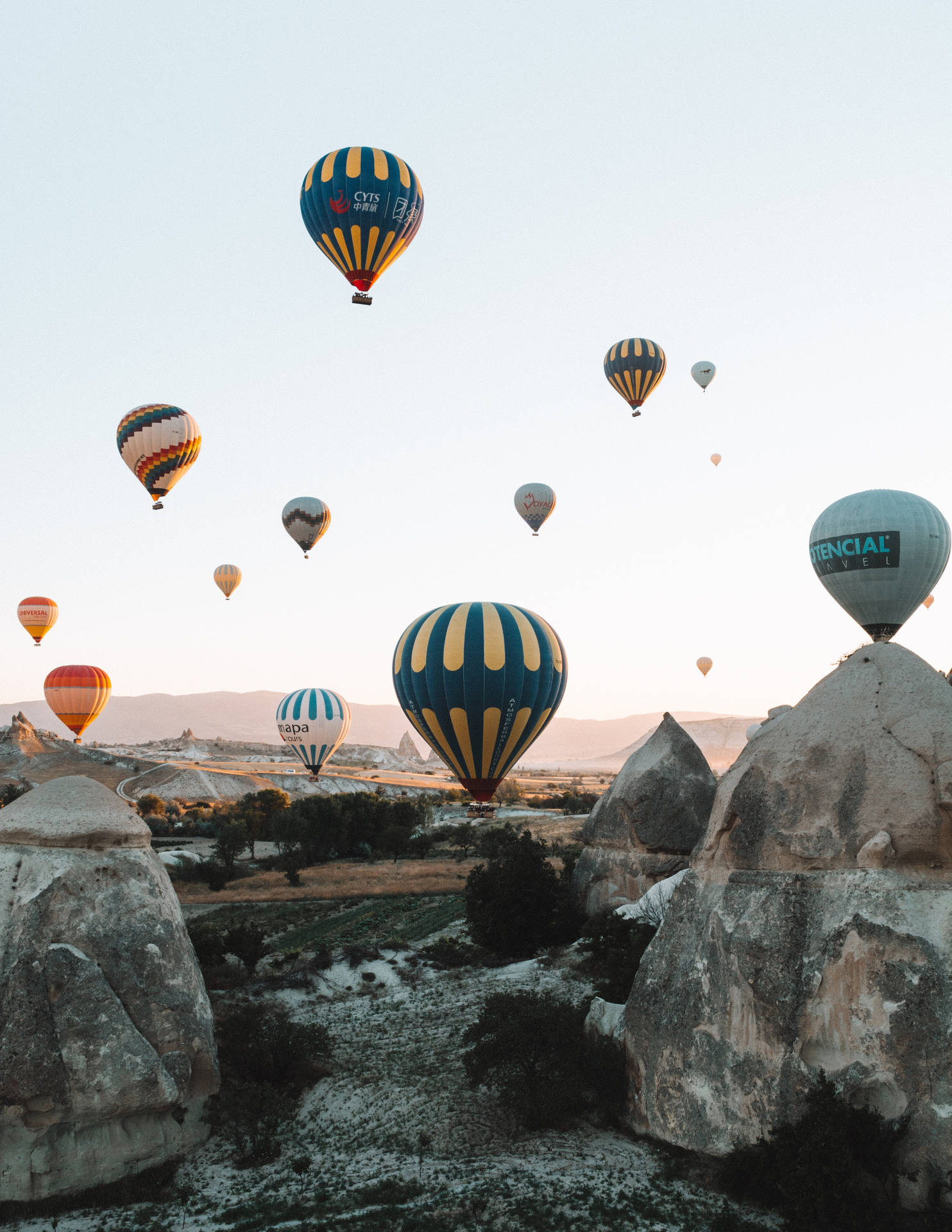 Majestic Balloons Over Cappadocia Background