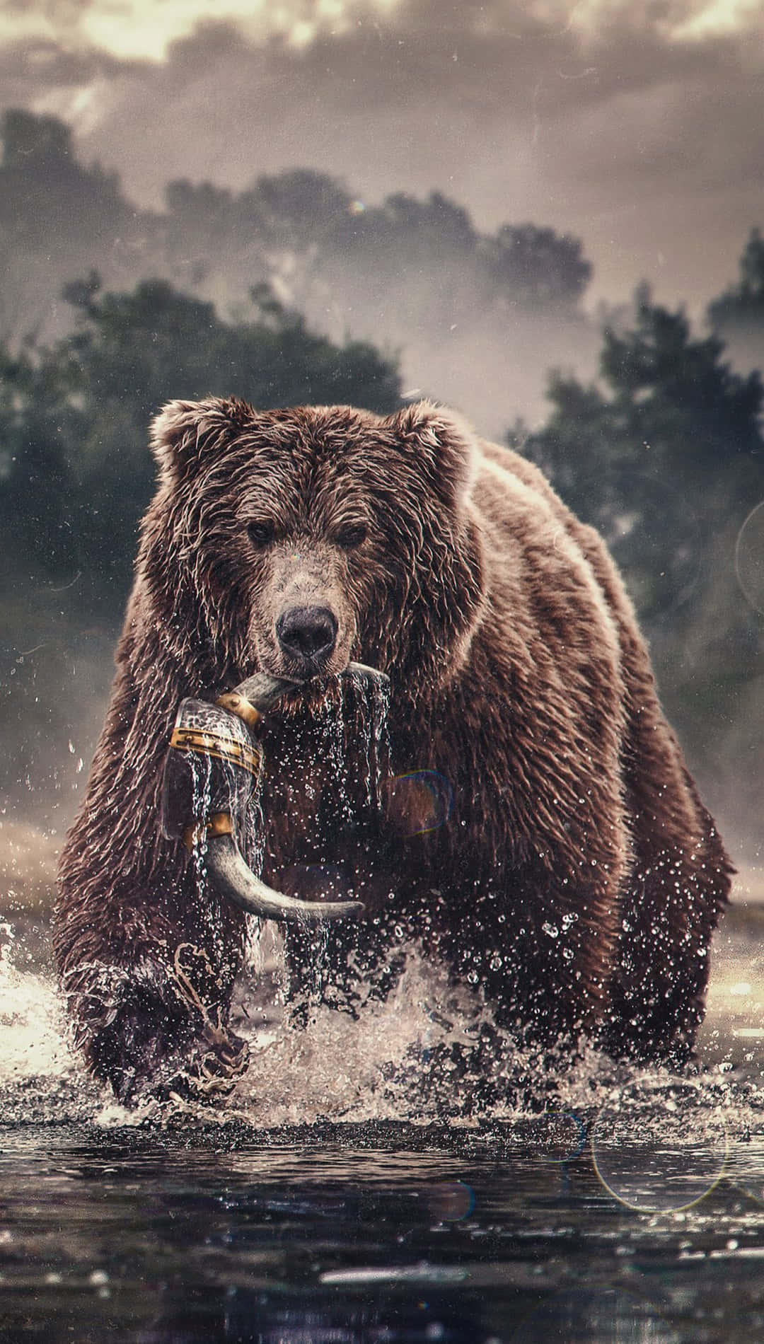 Majestic Bear Catching Fish