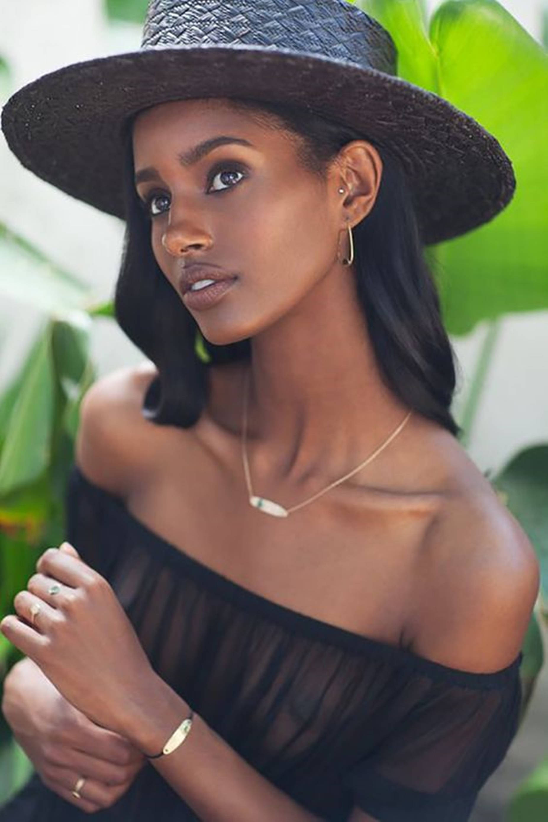 Majestic Beauty Of A Black Woman In A Bohemian Aesthetic Background