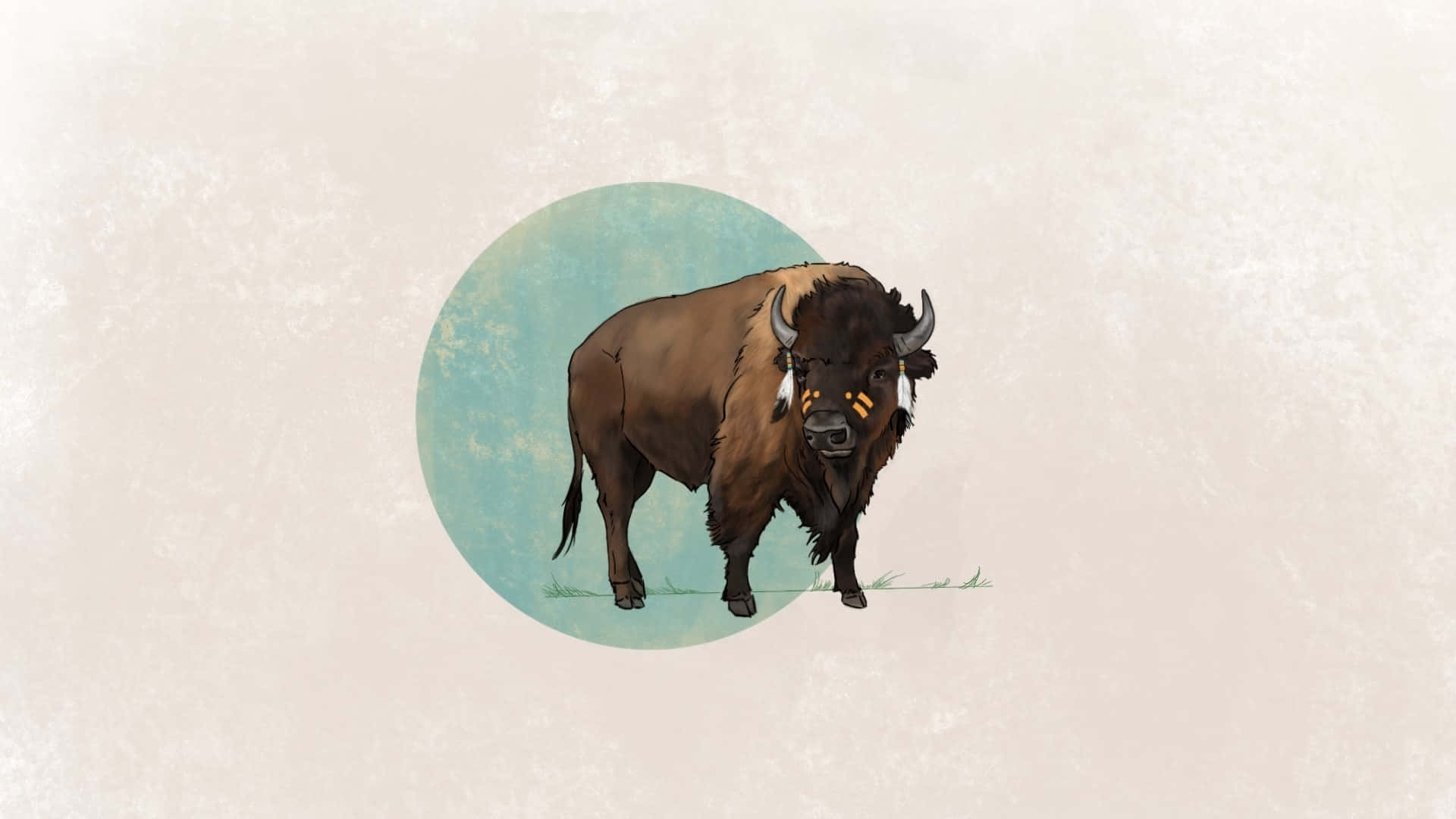 Majestic Bison Illustration Background