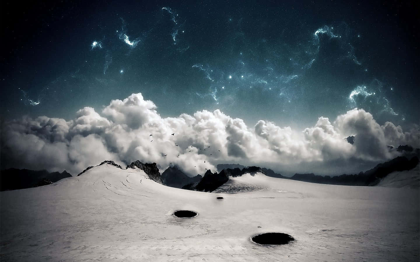 Majestic Black And White Clouds Background
