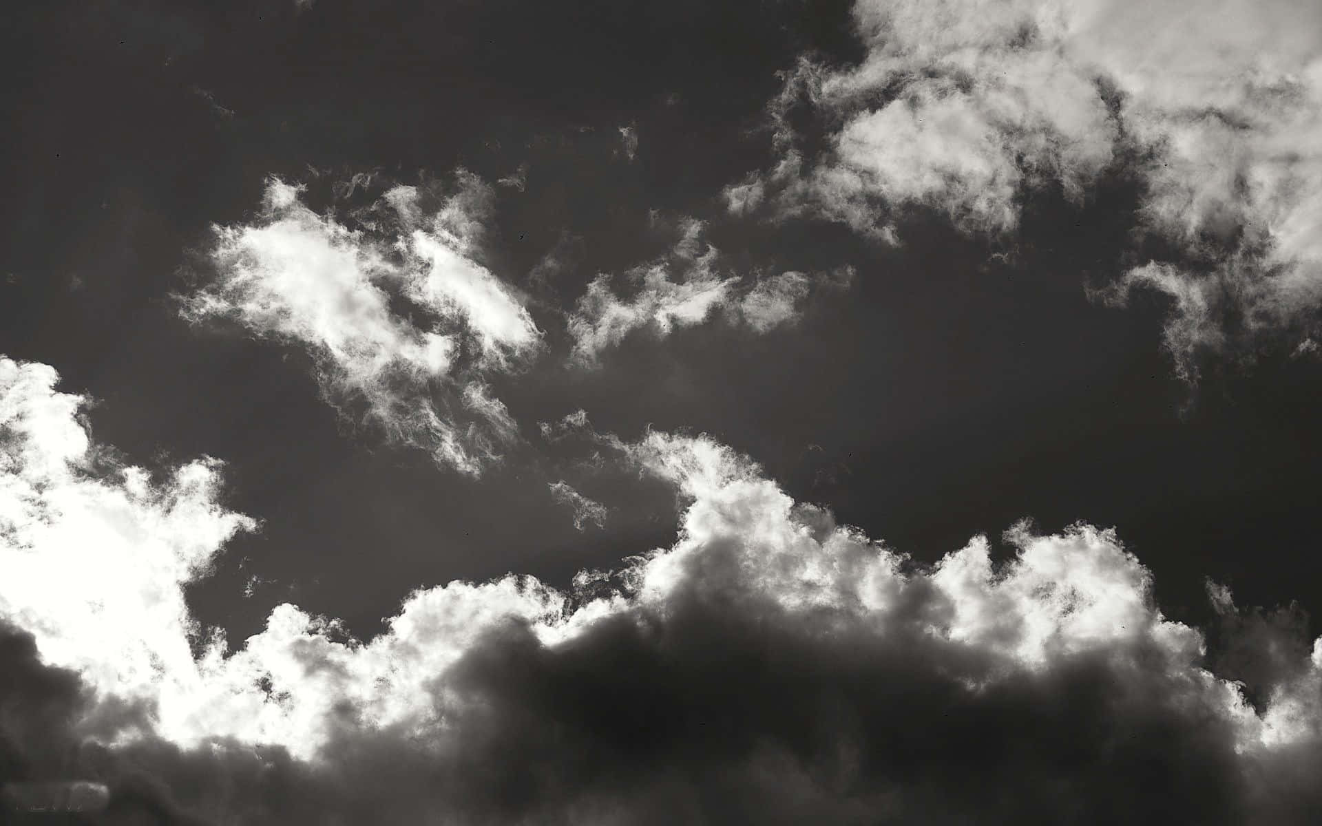 Majestic Black And White Clouds Background