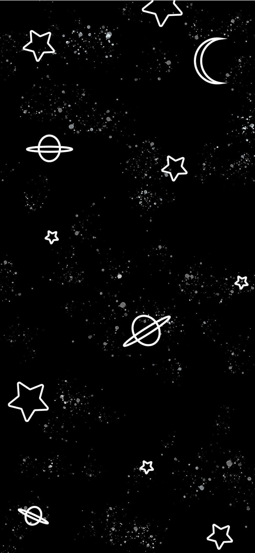Majestic Black And White Star Background
