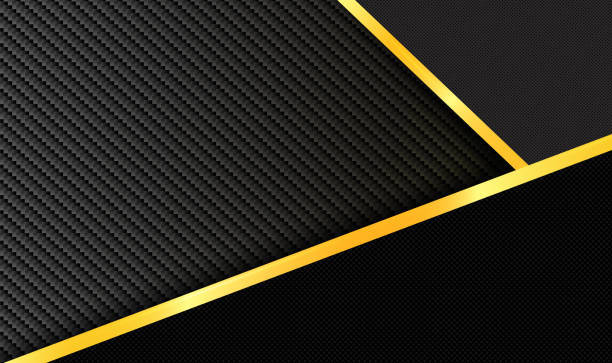Majestic Black Gold Carbon Fiber Texture In 4k Resolution Background