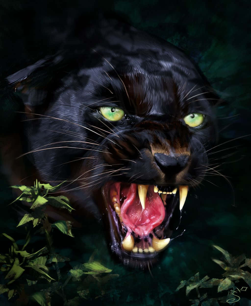 Majestic Black Jaguar Background