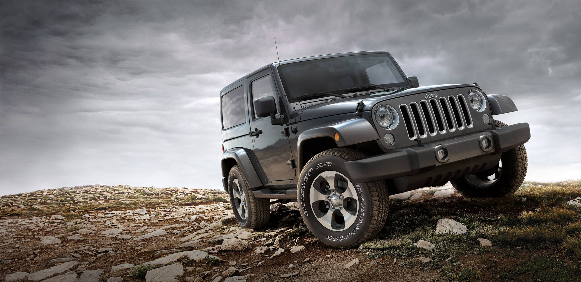 Majestic Black Jeep Wrangler Highlighted By A Striking Silver Logo