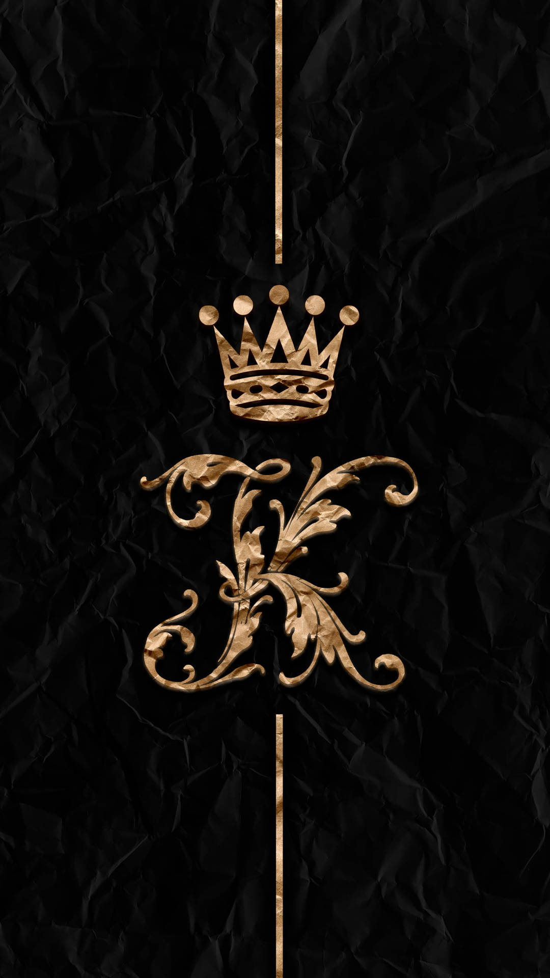 Majestic Black King Crown And Letter K Background