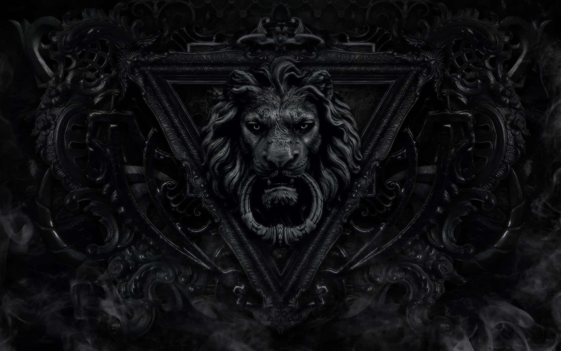 Majestic Black Lion Background