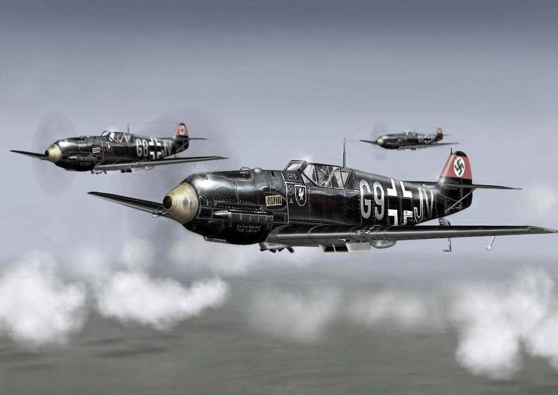 Majestic Black Messerschmitt - A Pinnacle Of German Ww2 Fighter Aircrafts Background