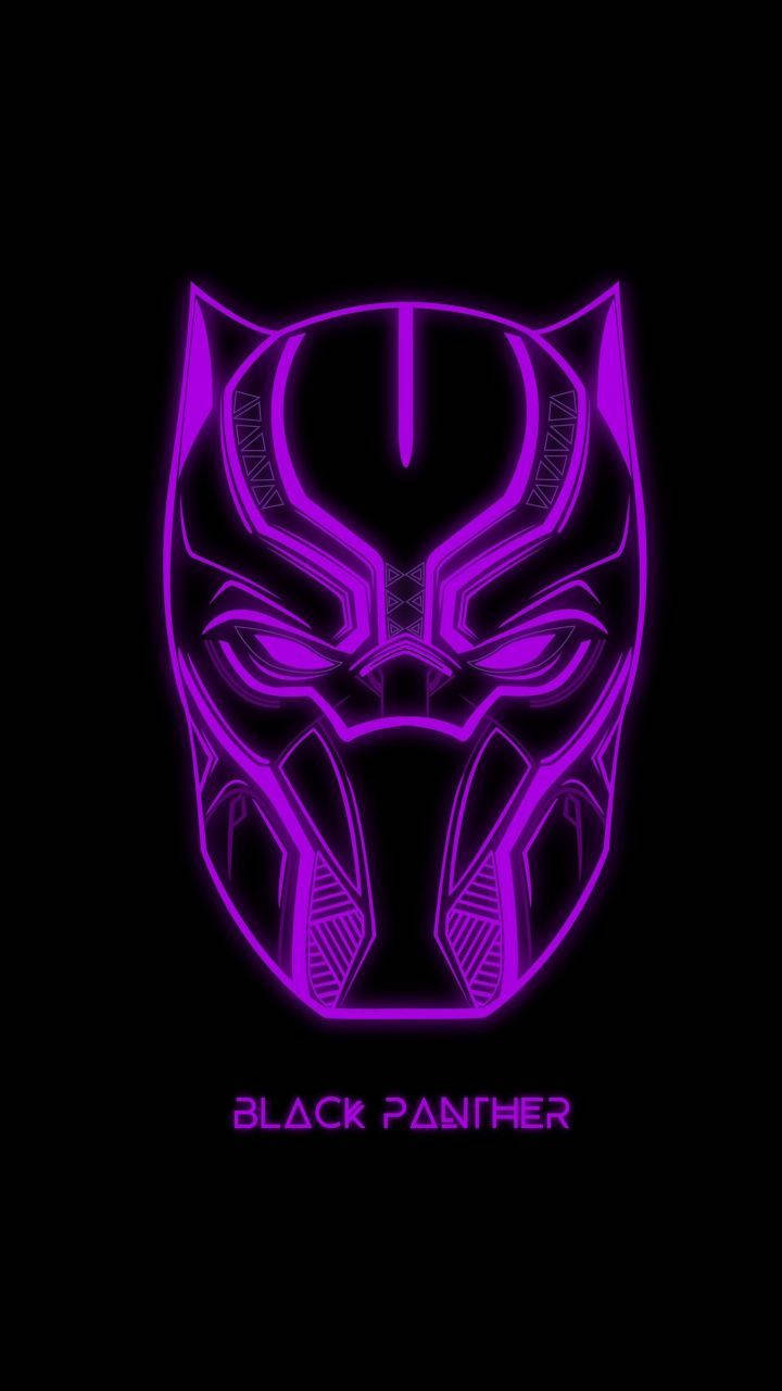 Majestic Black Panther In Violet Aura - Android Wallpaper Background