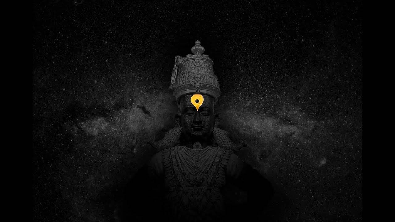 Majestic Black-themed Graphic Artwork Of Lord Pandurang