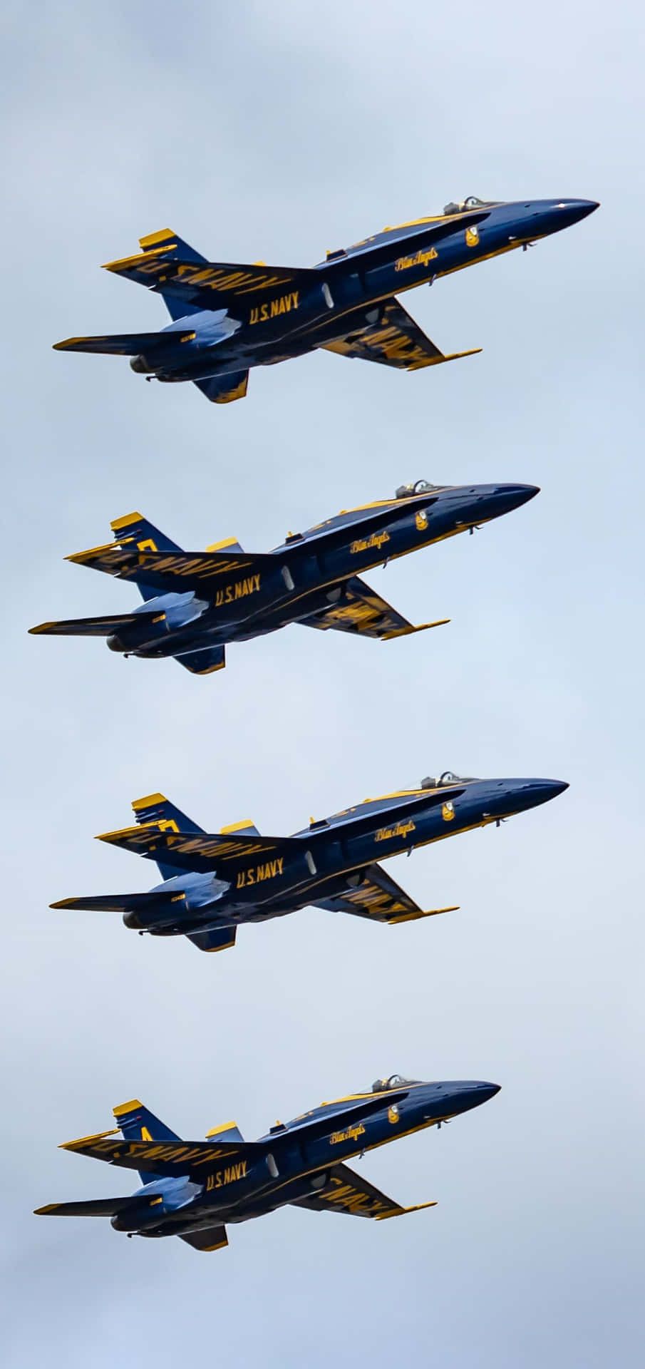 Majestic Blue Angels In Flight Background