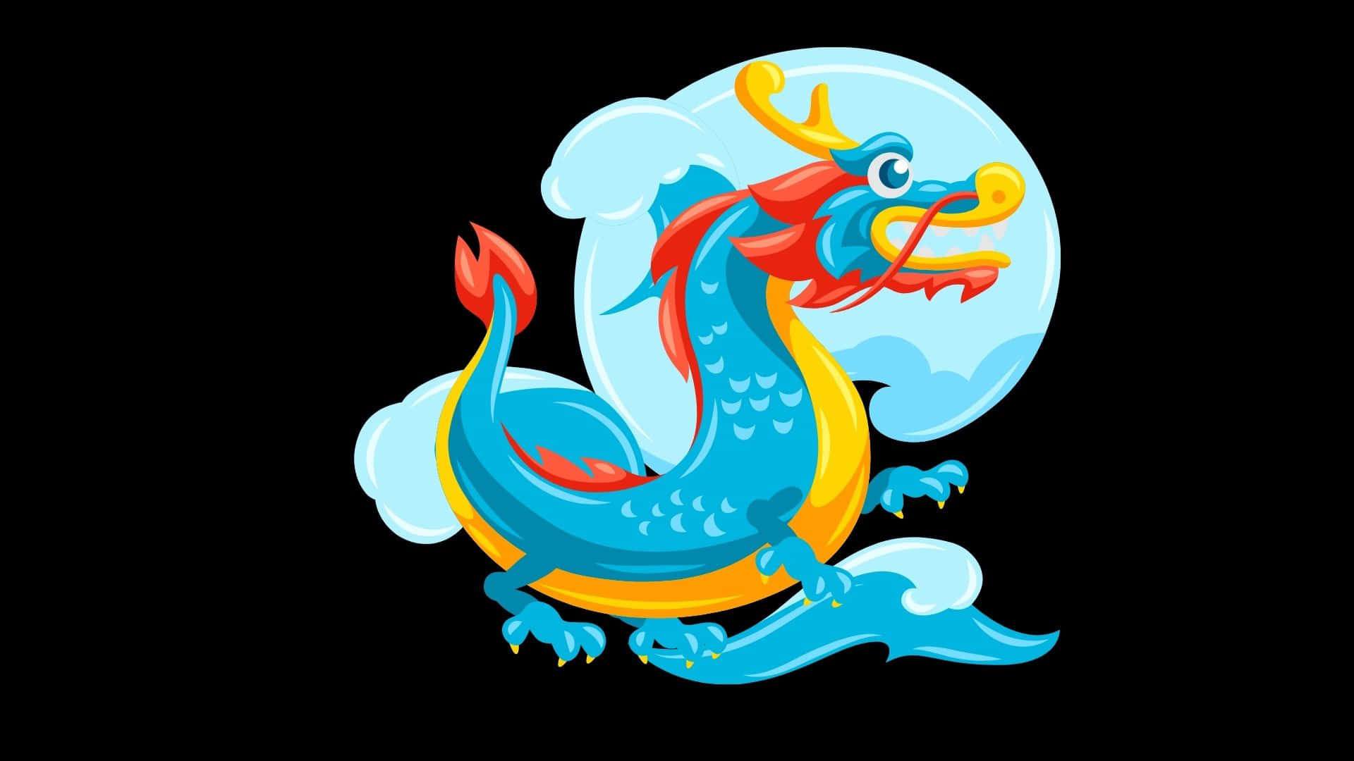 Majestic Blue Dragon Background