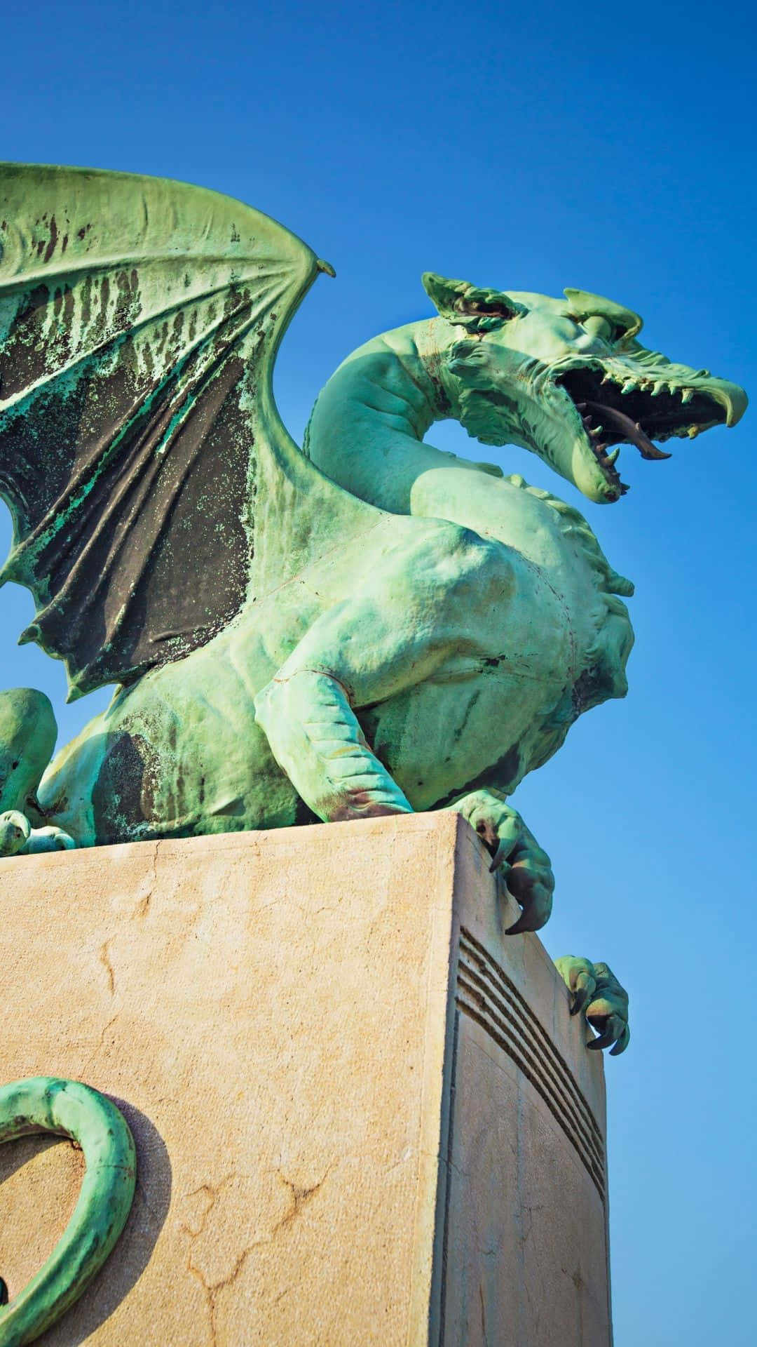 Majestic Blue Dragon Background