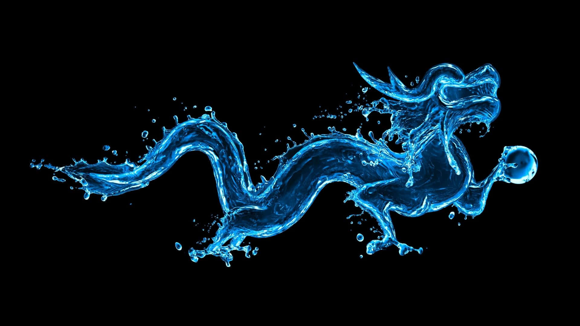 Majestic Blue Dragon In A Magical Night Sky Background