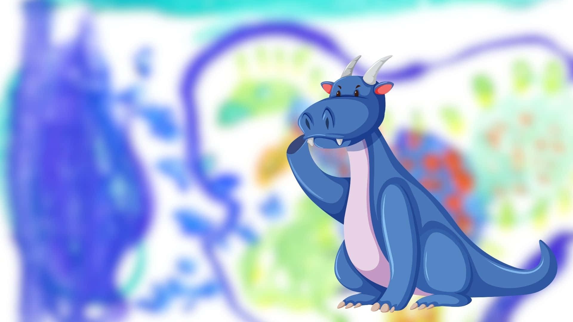 Majestic Blue Dragon Soaring High Background