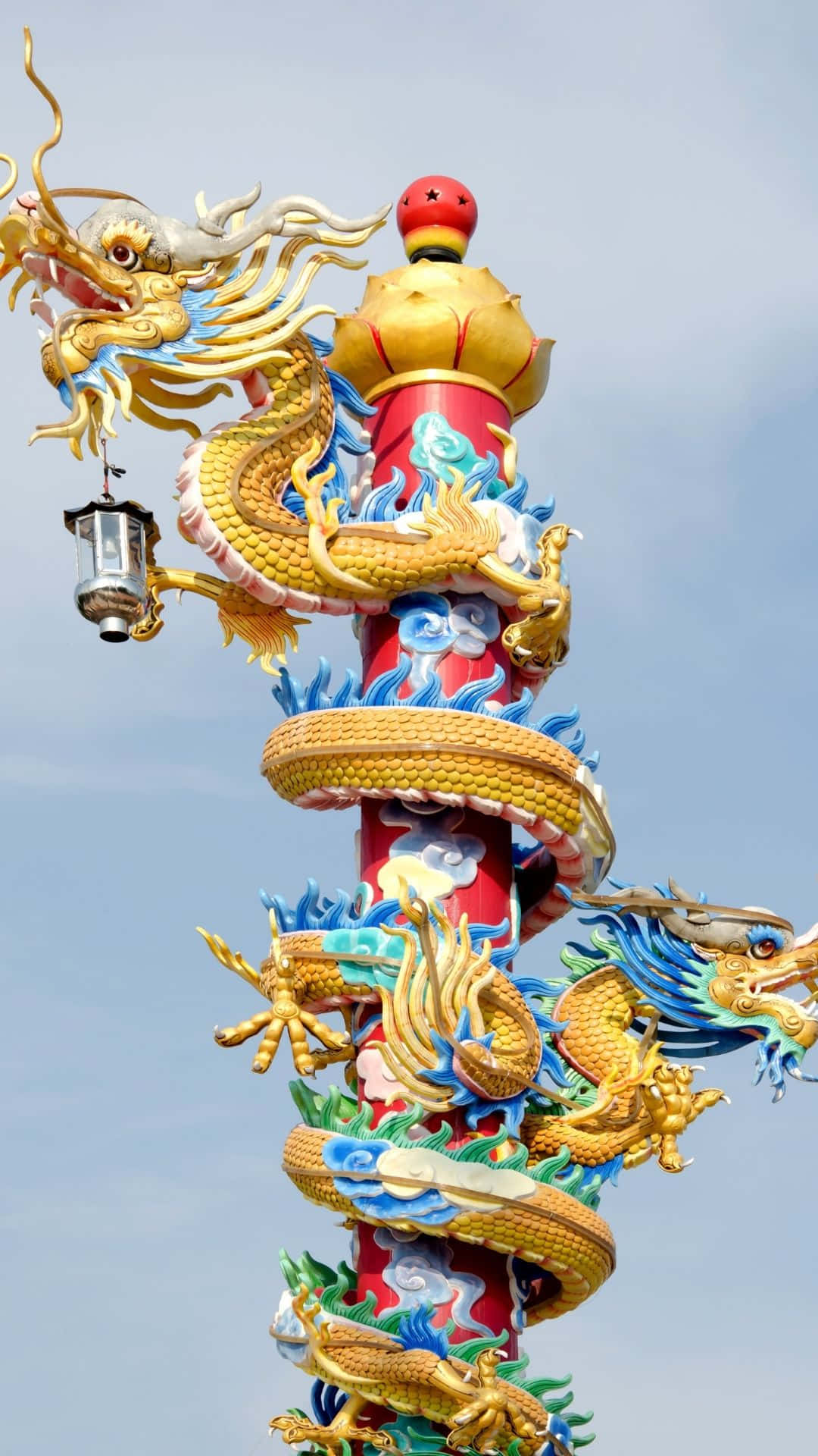 Majestic Blue Dragon Soaring In The Sky Background