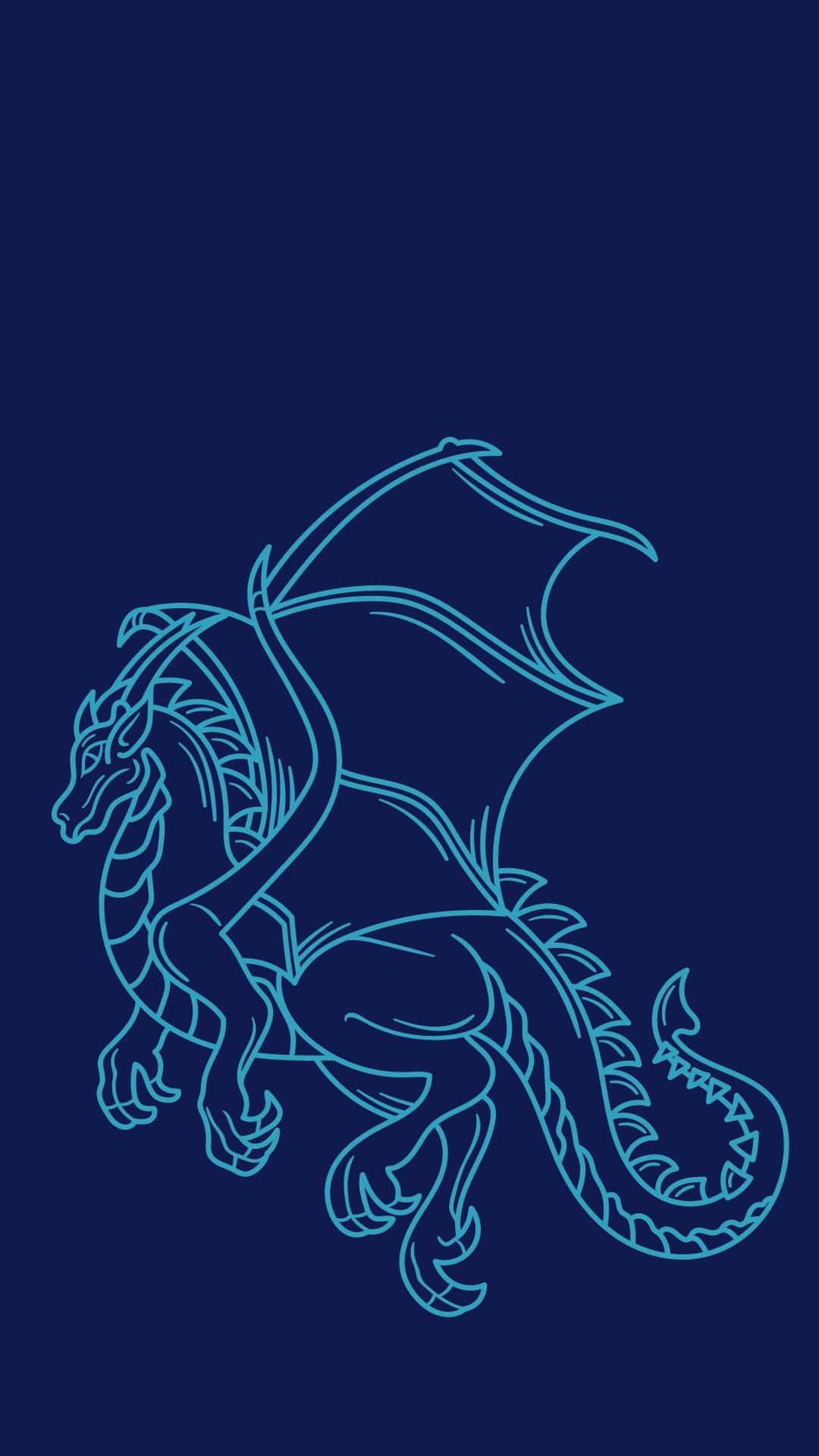 Majestic Blue Dragon Soaring In The Sky Background
