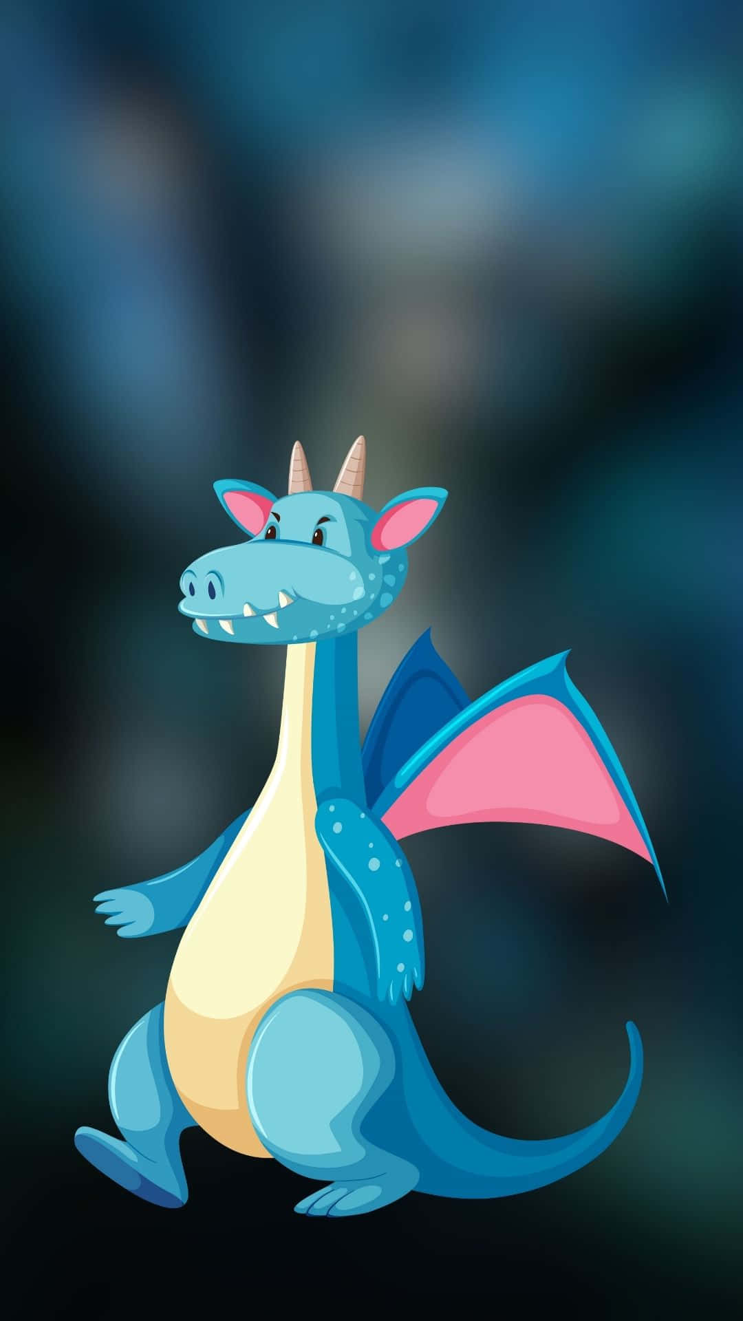 Majestic Blue Dragon Soaring In The Sky Background