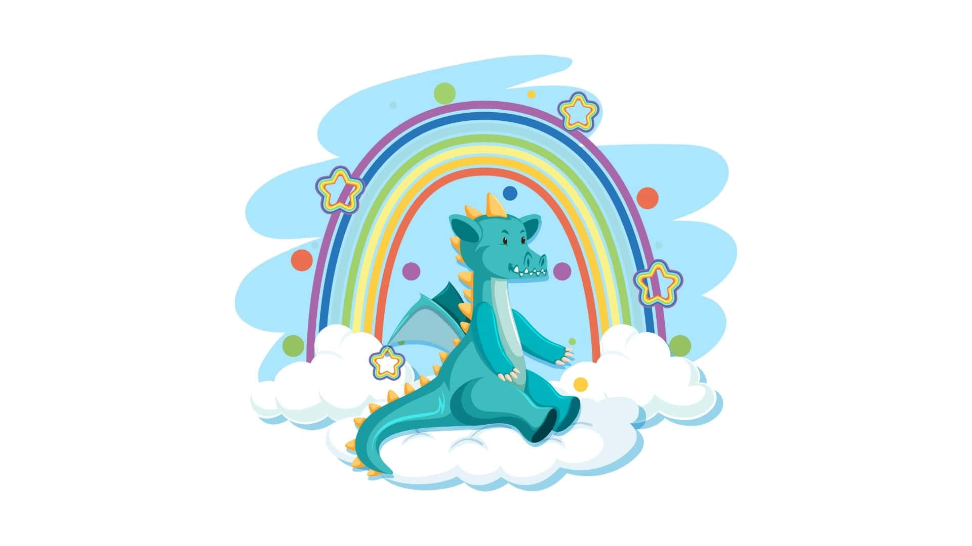 Majestic Blue Dragon Soaring In The Sky Background