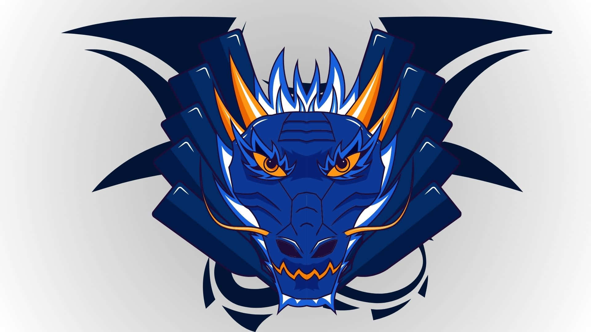 Majestic Blue Dragon Soaring Through The Skies. Background