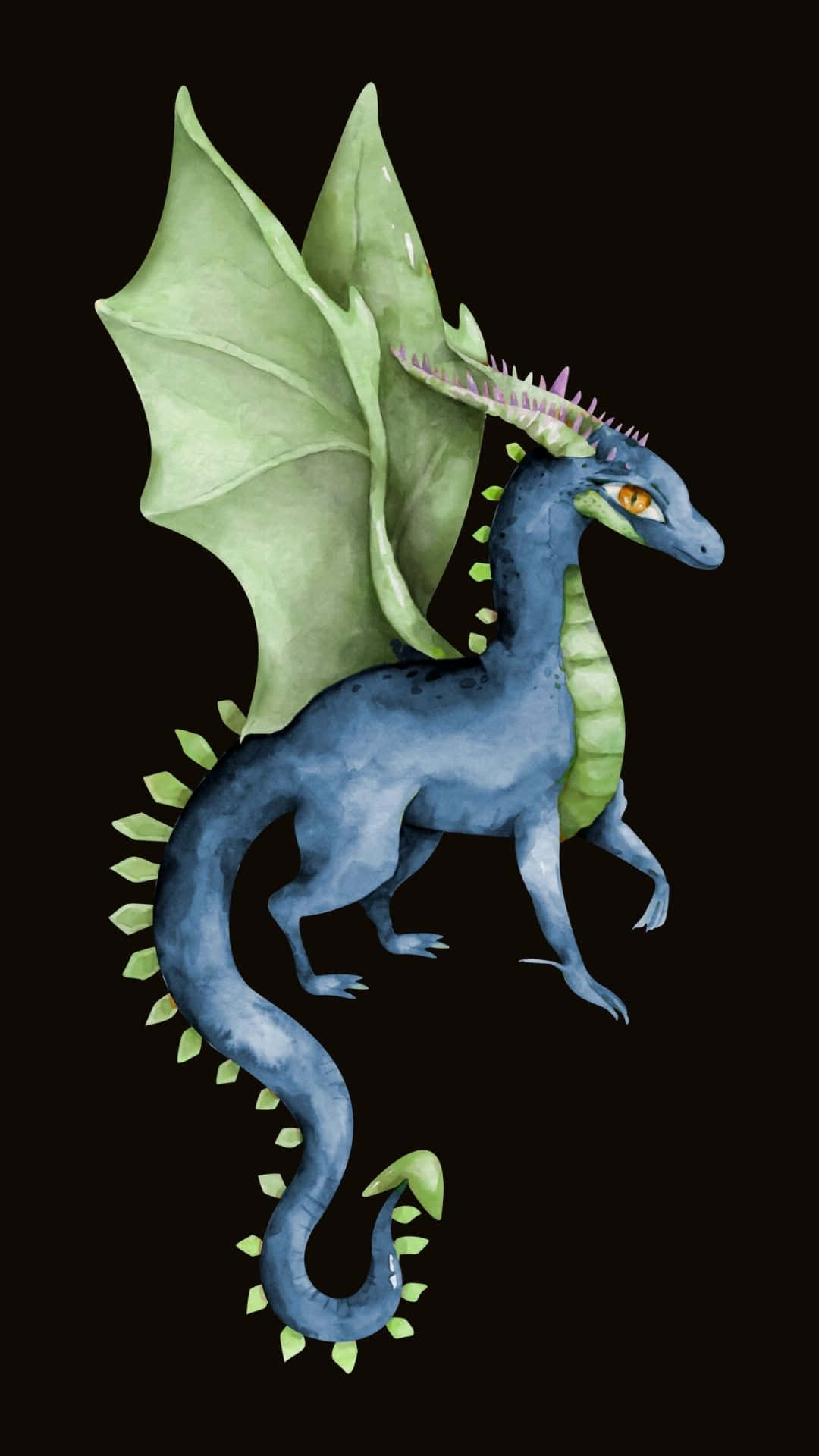 Majestic Blue Dragon Soaring Through The Sky Background