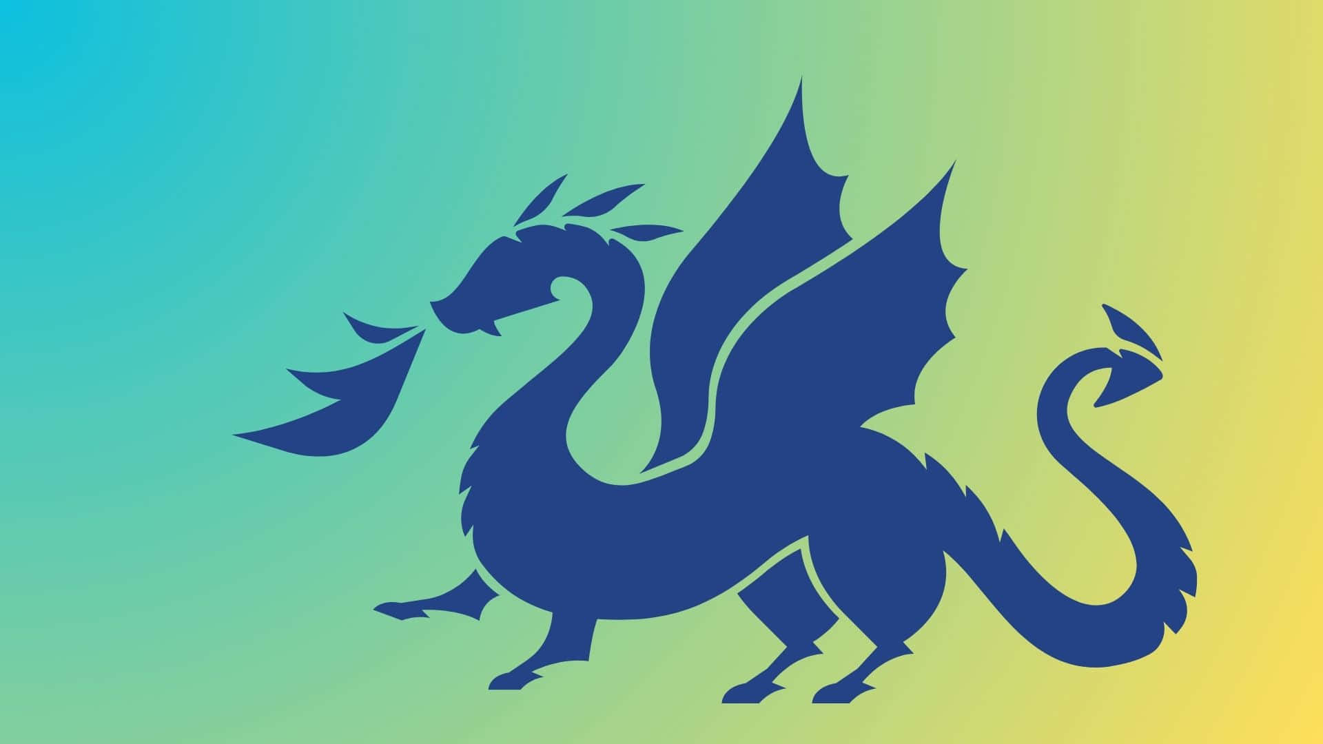 Majestic Blue Dragon Unleashing Its Power Background