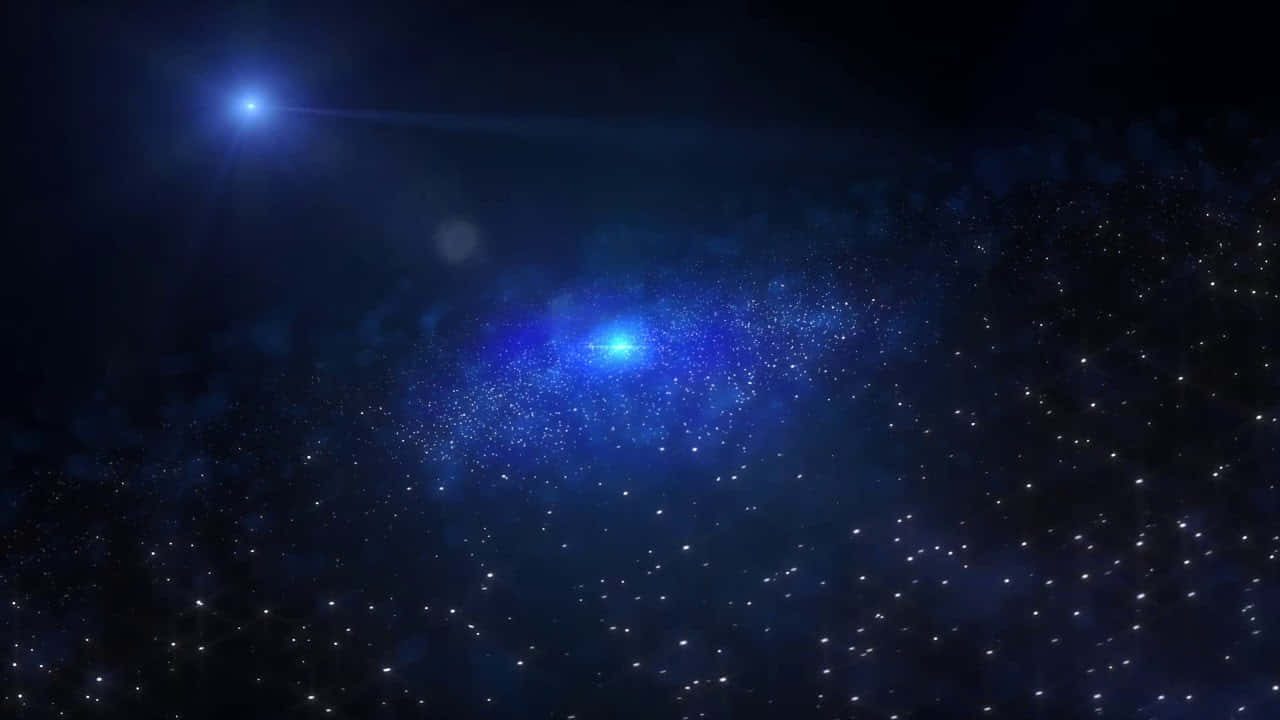 Majestic Blue Galaxy Background