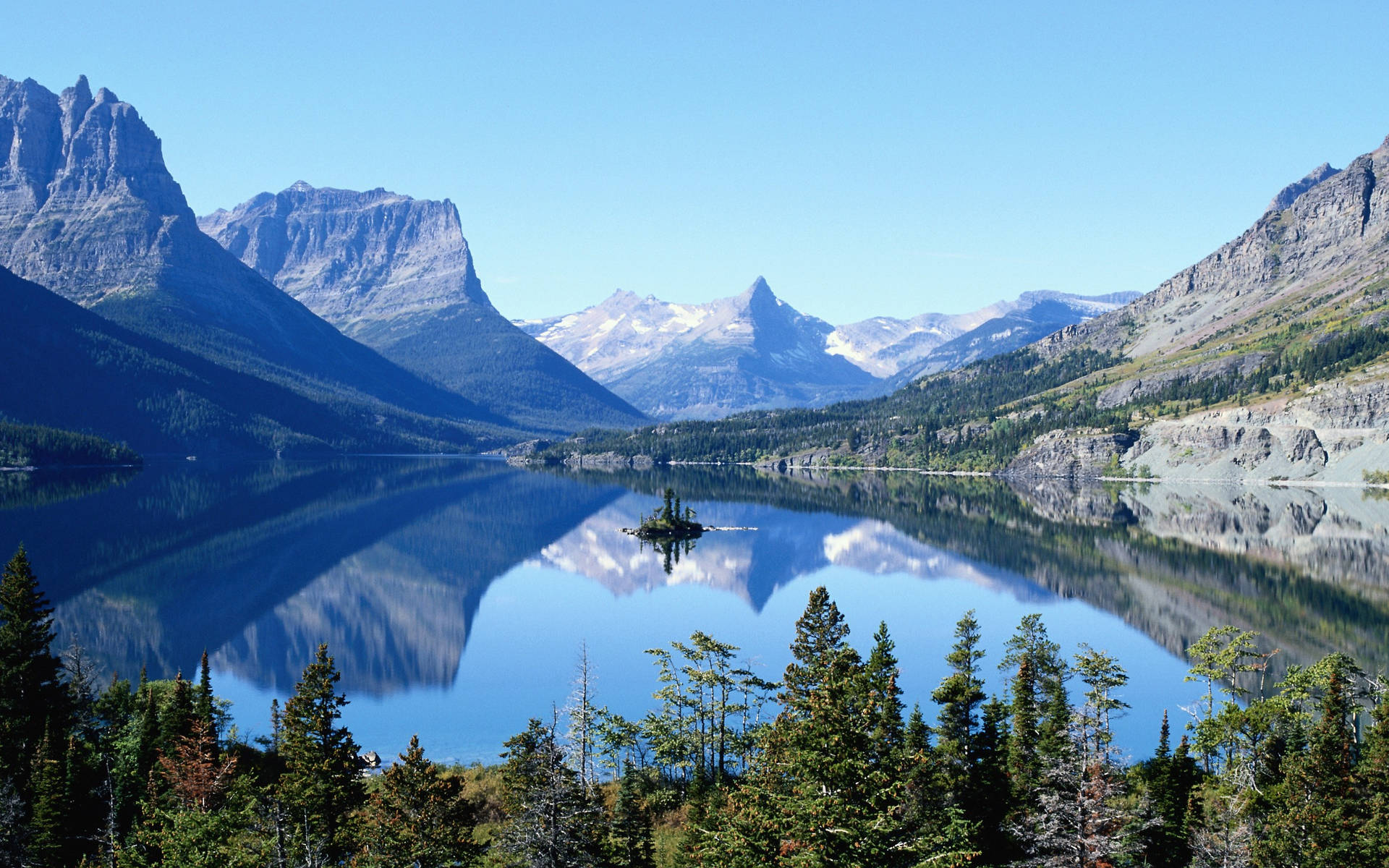 Majestic Blue Glacier At Glacier National Park