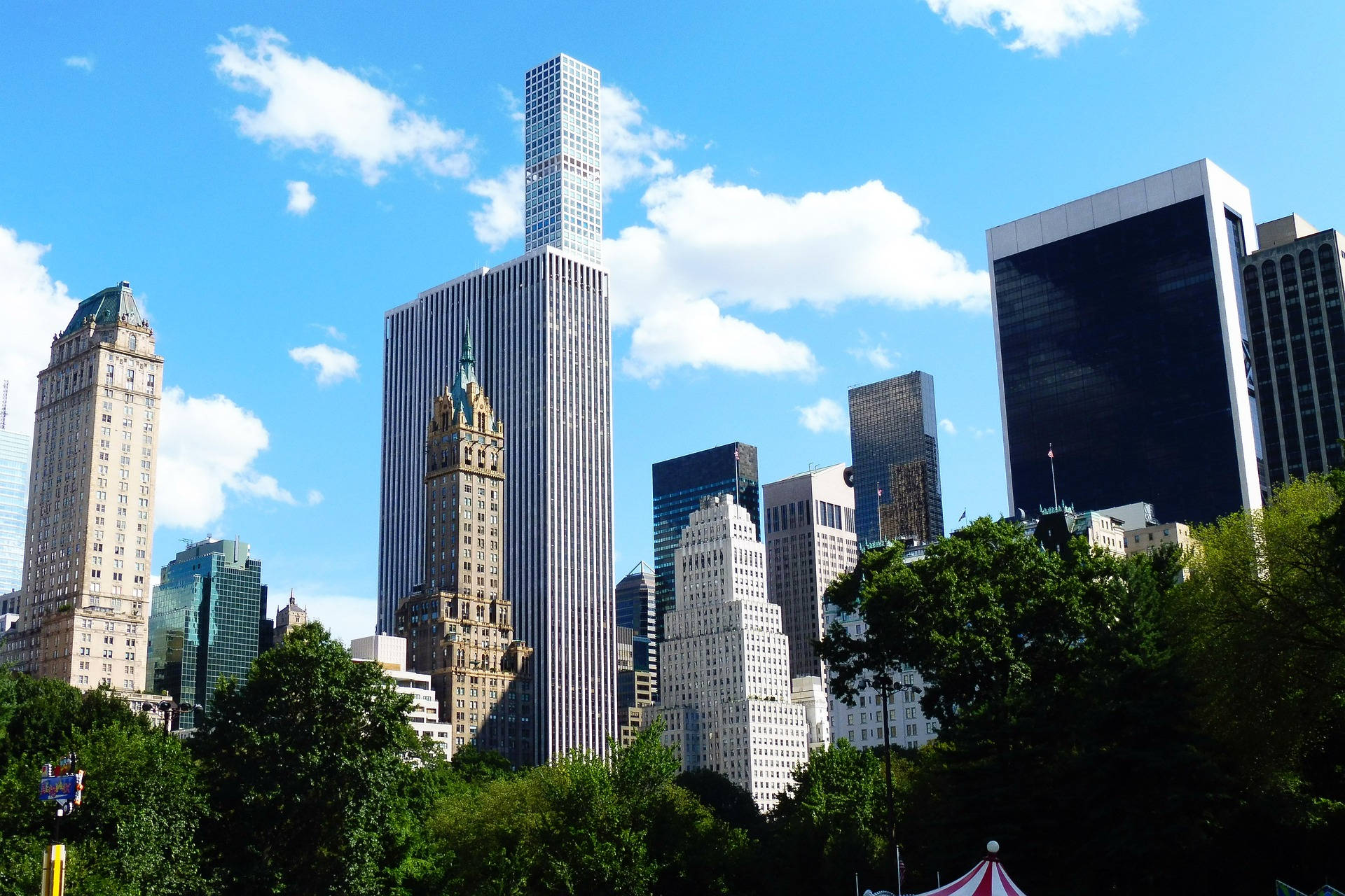 Majestic Buildings Overlooking Central Park Background