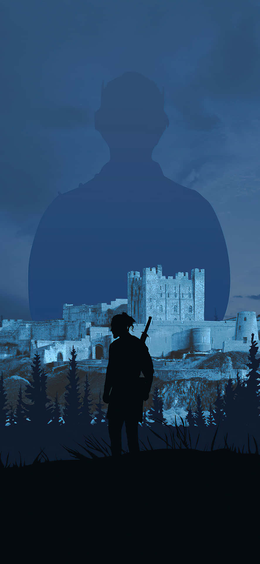 Majestic Castle Overlooking Scenic Landscape Background