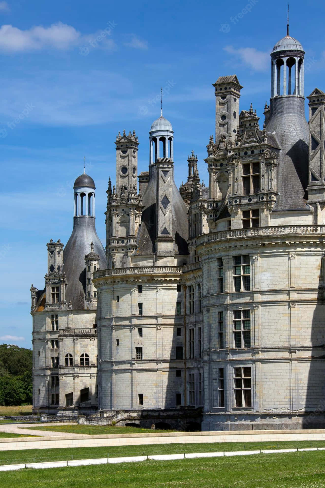 Majestic Chateau De Chambord Captured In Dutch Angle Background