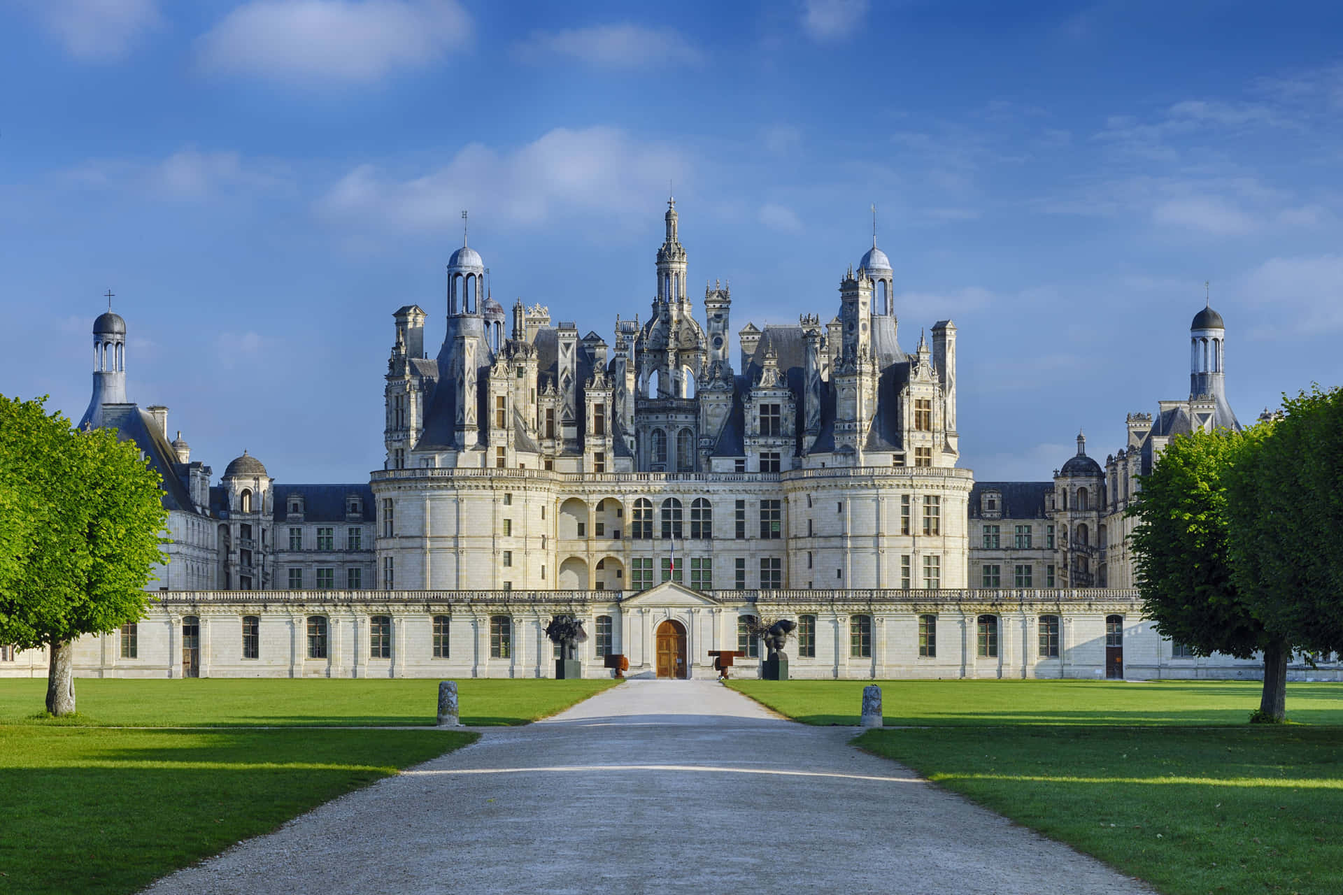 Majestic Chateau De Chambord In Loire Valley, France Background