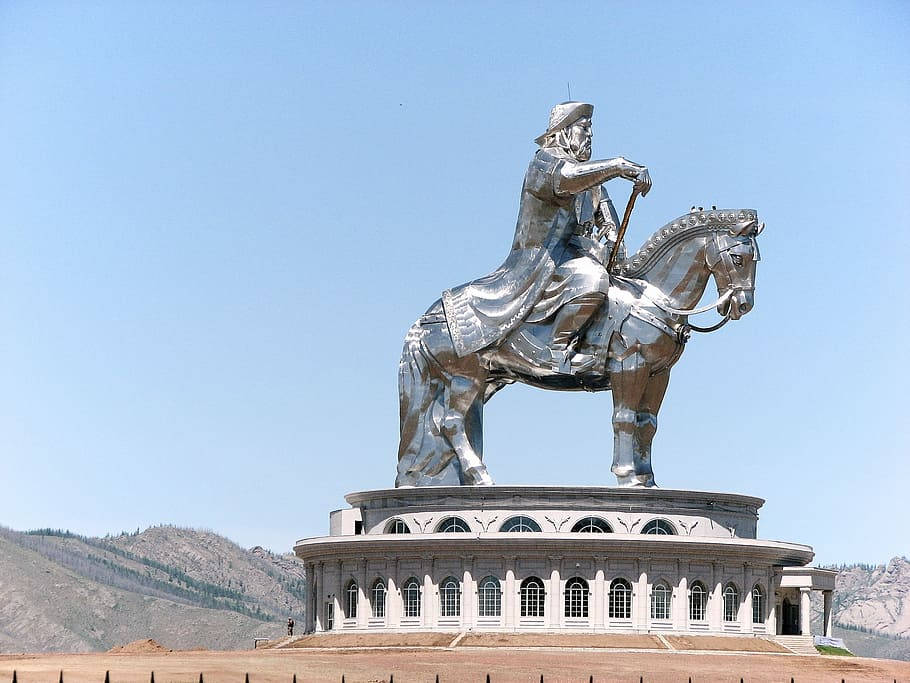 Majestic Chinggis Khaan Statue In The Vast Plains Of Mongolia