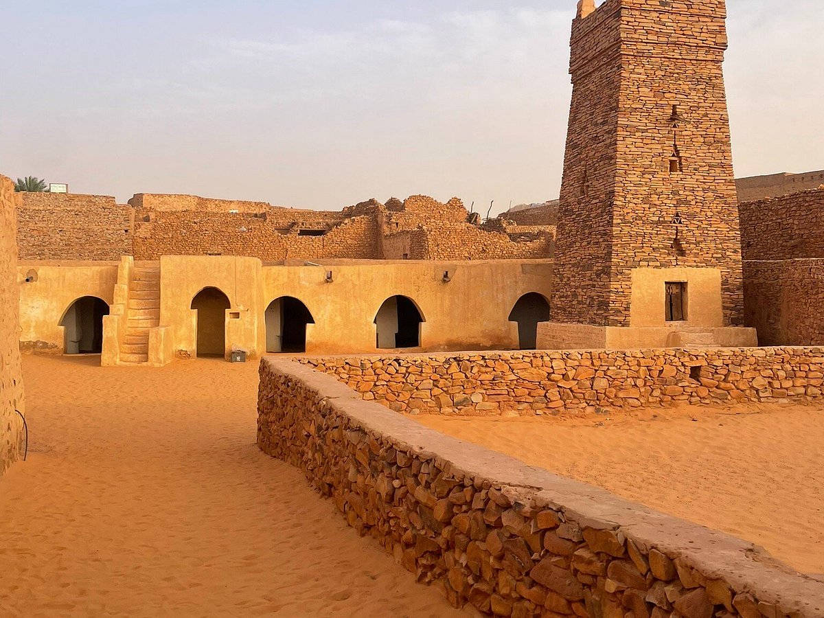 Majestic Chinguetti Mosque In Mauritania During Daytime Background