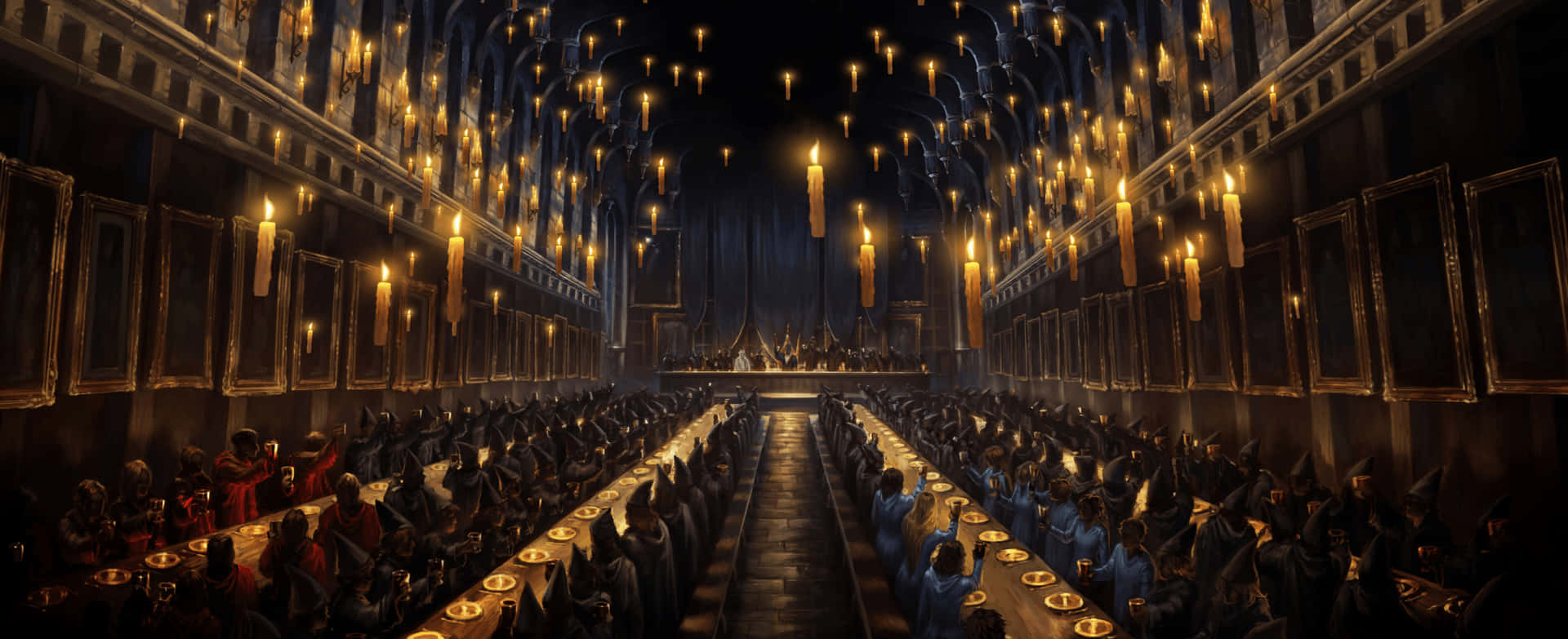 Majestic Christmas At Hogwarts Background