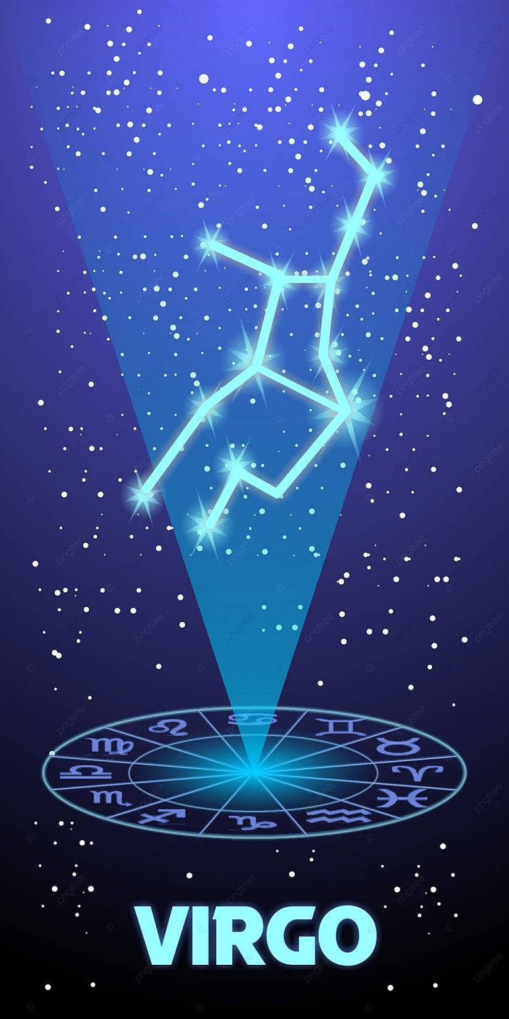 Majestic Cosmos Illustration Featuring Virgo Constellation Background