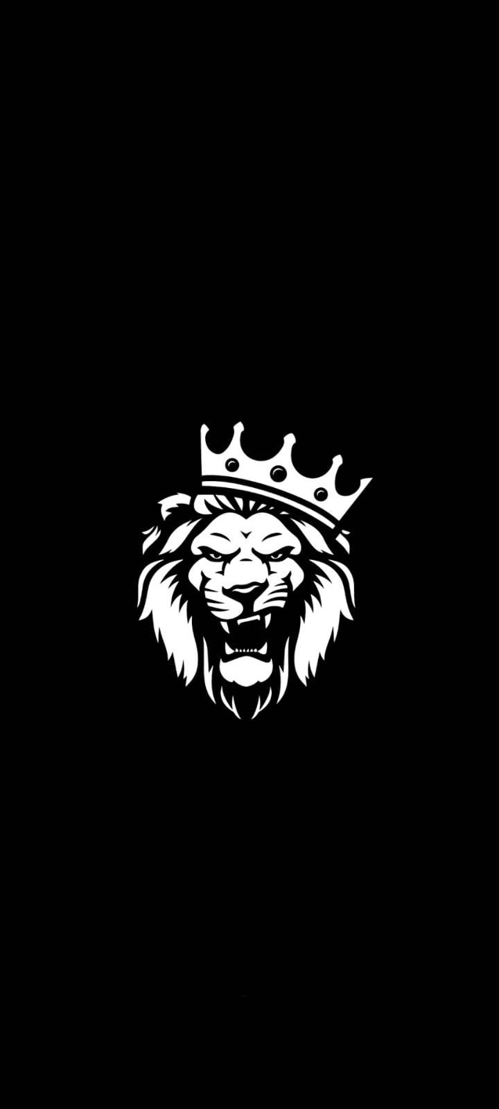 Majestic Crowned Lion On Phone Background Background