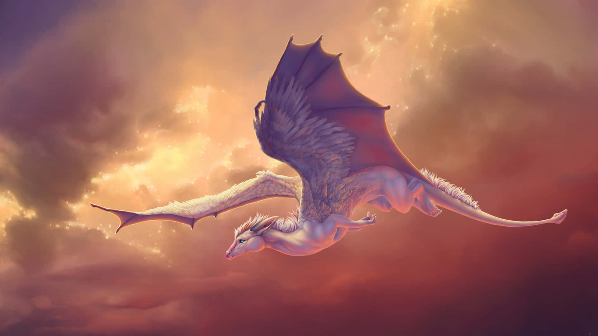 Majestic_ Dragon_ Flight_at_ Dusk_4 K_ Art Background