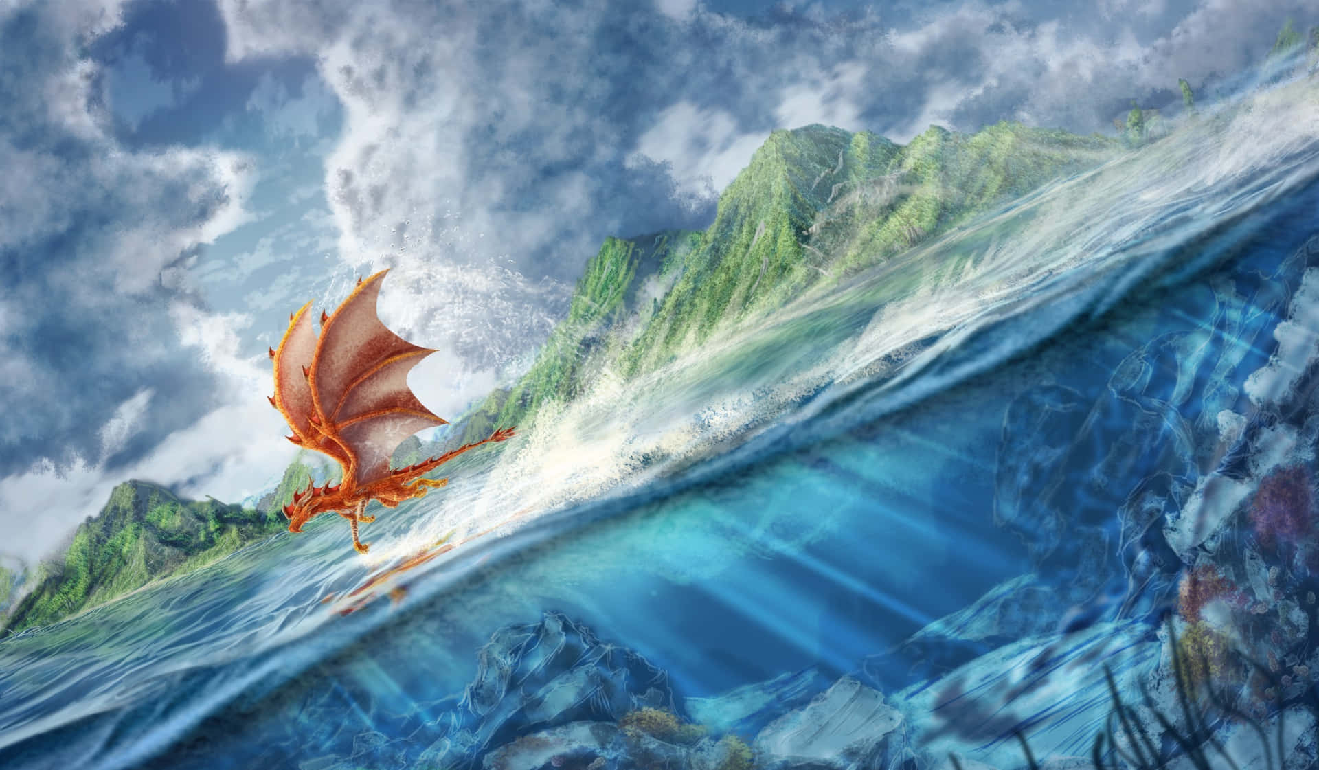 Majestic_ Dragon_ Over_ Crystal_ Waters.jpg Background