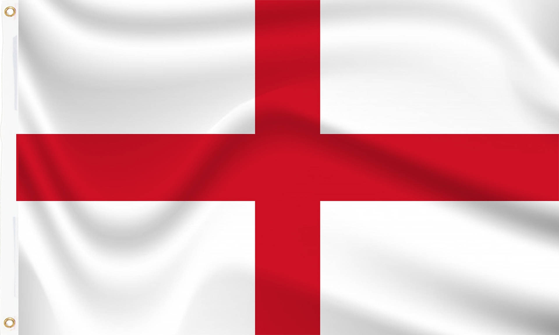 Majestic England Flag Waving Under The Blue Sky