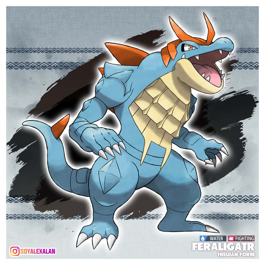 Majestic Feraligatr In Its Natural Habitat Background