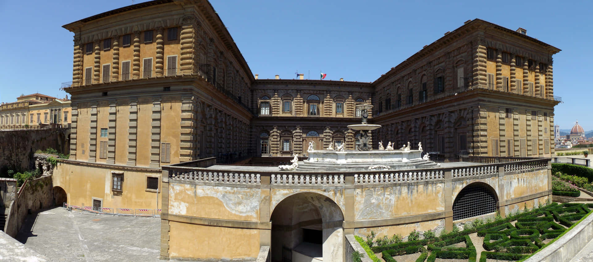 Majestic Fish-eye View Of The Historical Palazzo Pitti Background
