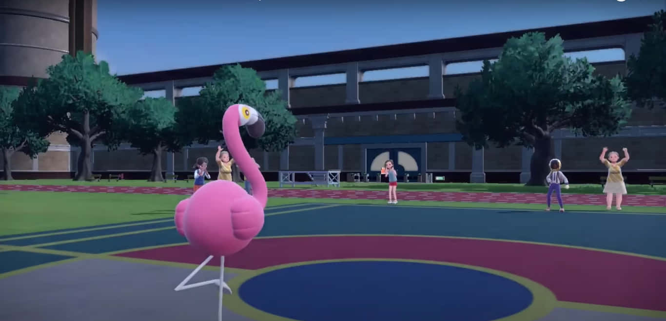 Majestic Flamingo Enjoying A Sunny Day In The Park Background