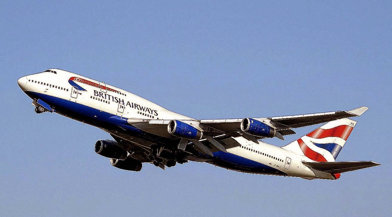 Majestic Flight - British Airways' Boeing 747 Jumbo Jet In The Sky Background