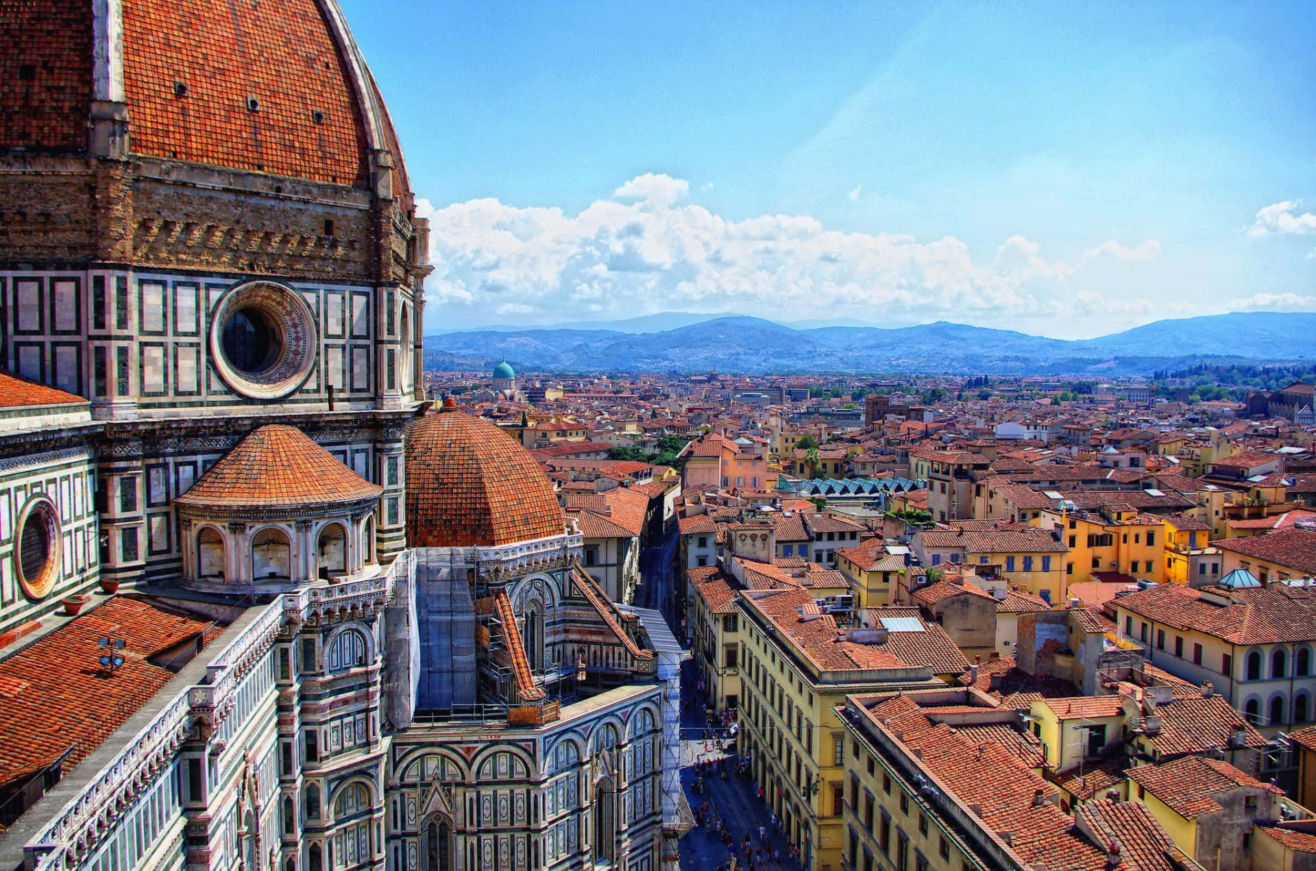 Majestic Florence Cathedral In Italy Background