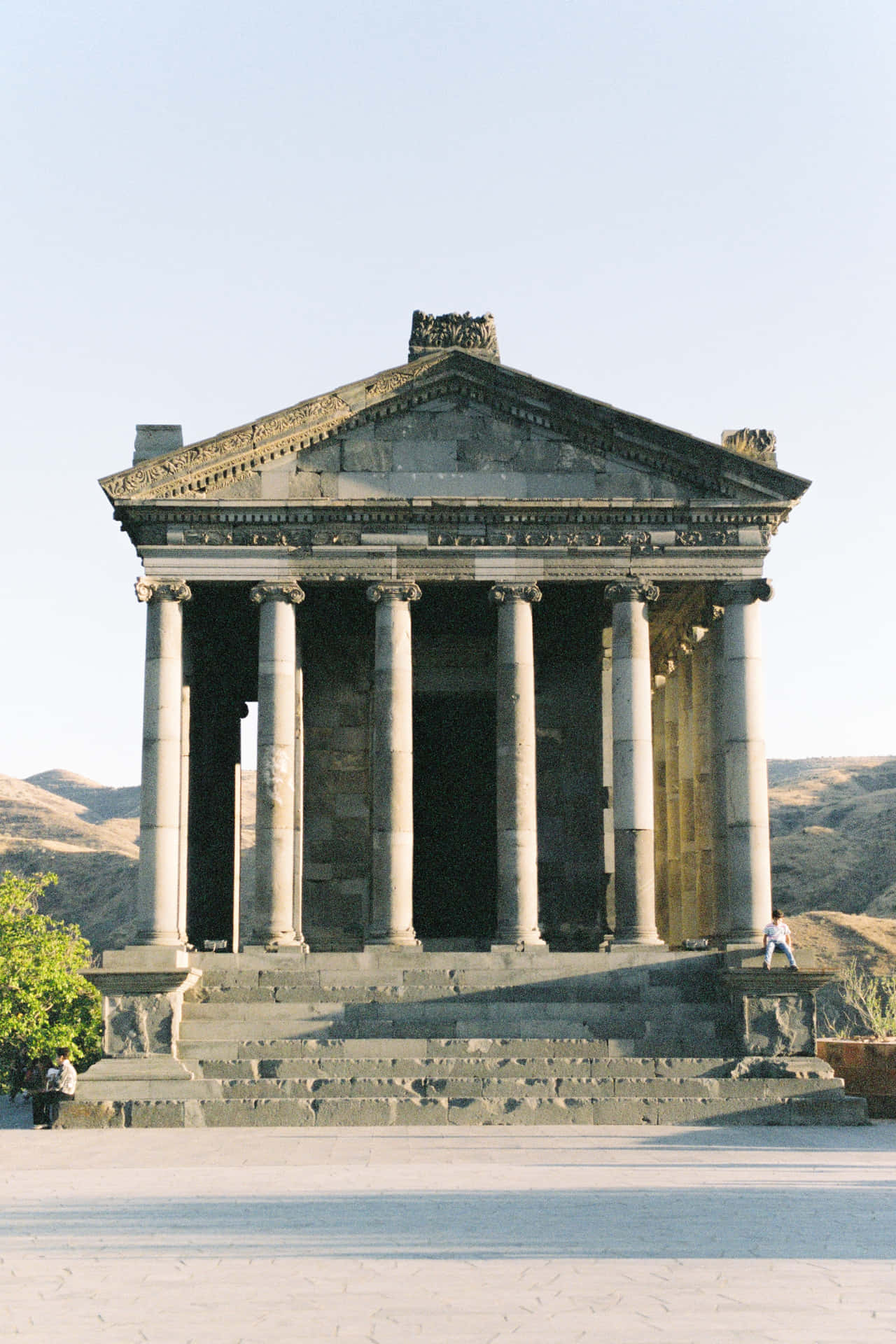 Majestic Front View Of Garni Temple, Armenia Background