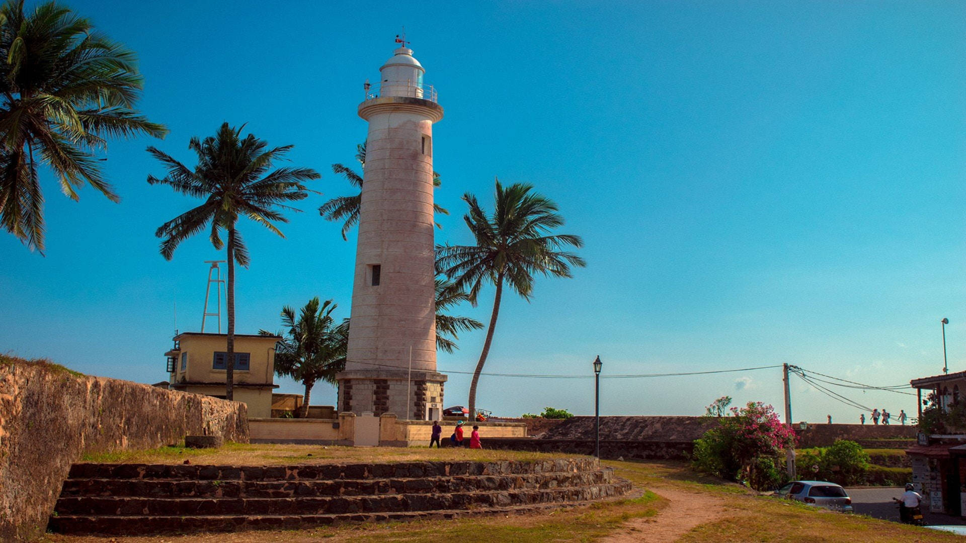 Majestic Galle Fort Lighthouse Standing Tall In Sri Lanka Background