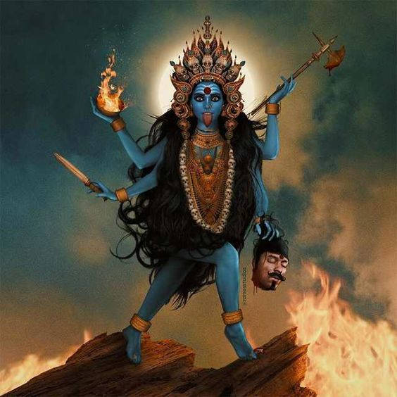 Majestic Goddess Kali In Her Divine Glory Background