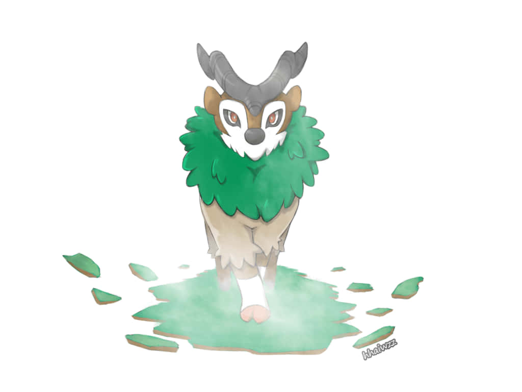 Majestic Gogoat Strolling Through A Vibrant Forest Background